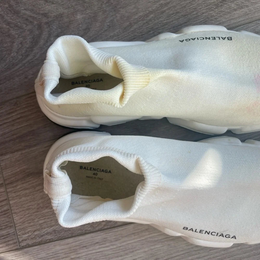 Balenciaga Cream Sock Sneakers - Picture 7 of 7